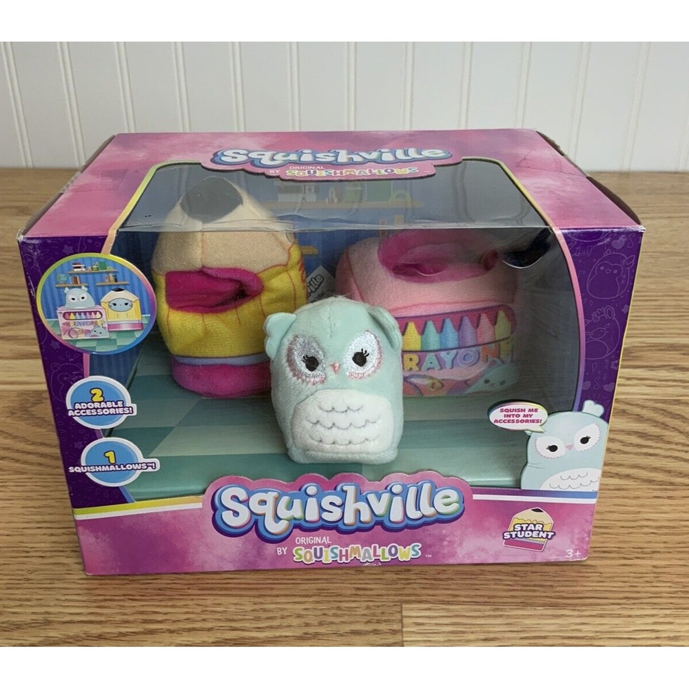 Squishville Squishmallows Star Student Owl Mini Plush 3pc Set